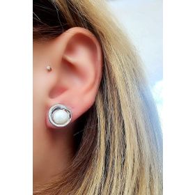 Oseshop İtalyan Tasarımı 925 Ayar Gümüş İnci Küpe