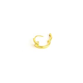 Oseshop İtalyan Tasarımı 925 Ayar Gümüş Üzerine Altın Kaplama Halka Tek çivi küpe