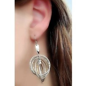 Oseshop İtalyan Tasarımı Altın İşçiliğinde 925 Ayar Gümüş Küpe