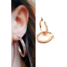 Oseshop İtalyan Tasarımı Kendinden Işıltılı 925 Ayar Gümüş Rose Halka Küpe