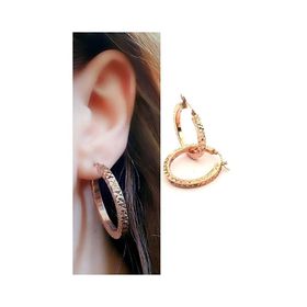 Oseshop İtalyan Tasarımı Kendinden Işıltılı 925 Ayar Gümüş Rose Halka Küpe