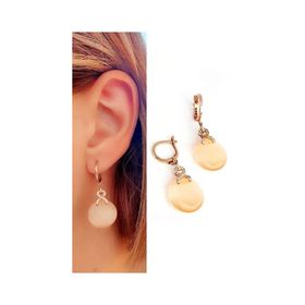 Oseshop Kedi Gözü Taşlı 925 Ayar Gümüş İtalyan Tasarımı Küpe