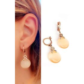 Oseshop Kedi Gözü Taşlı 925 Ayar Gümüş İtalyan Tasarımı Küpe