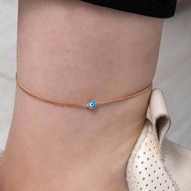 Oseshop Nazar Boncuklu 925 Ayar Gümüş Rose Halhal