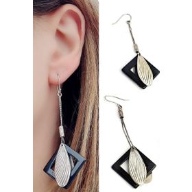 Oseshop Oniks Taşlı İtalyan 925 Ayar Gümüş Tasarım Küpe