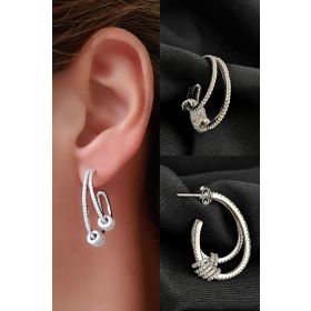 Oseshop Pırlanta Parlaklığında Zirkon Taşlı 925 Ayar Gümüş İtalyan Oval Küpe