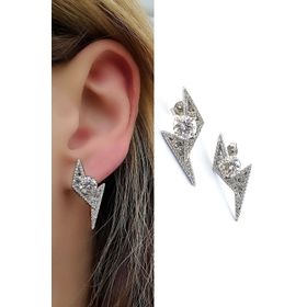 Oseshop Pırlanta Parlaklığında Zirkon Taşlı 925 Ayar Gümüş ıtalyan tasarımı Küpe