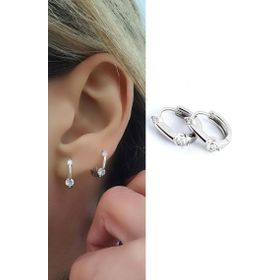 Oseshop Pırlanta Parlaklığında Zirkon Taşlı 925 Ayar Gümüş ıtalyan tasarımı Küpe