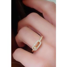 Oseshop Pırlanta Parlaklığında Zirkon Taşlı 925 Ayar Gümüş İtalyan Tasarımı Taşı Hareketli Trend Yüzük