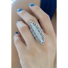 Oseshop Pırlanta Parlaklığında Zirkon Taşlı 925 Ayar Gümüş Şık Yüzük
