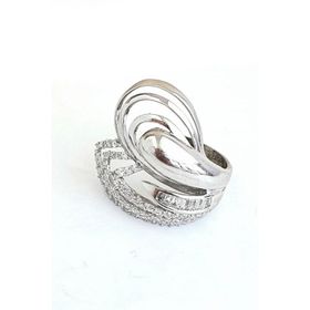 Oseshop Pırlanta Parlaklığında Zirkon Taşlı 925 Ayar Gümüş Tasarım İtalyan Yüzük