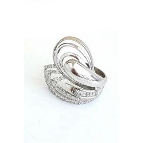 Oseshop Pırlanta Parlaklığında Zirkon Taşlı 925 Ayar Gümüş Tasarım İtalyan Yüzük