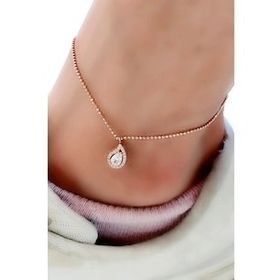 Oseshop Taşlı 925 Ayar Gümüş Rose Halhal