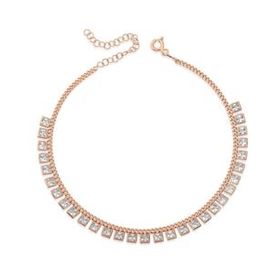 Oseshop Taşlı 925 Ayar Gümüş Rose Halhal