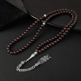 Osmanlı Doğaltaş Bordo Granat Lal Doğal Taş 99luk - 6 mm Tesbih