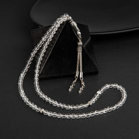 Osmanlı Doğaltaş Kristal Kuvars Doğal Taş 99luk - 6 mm Tesbih