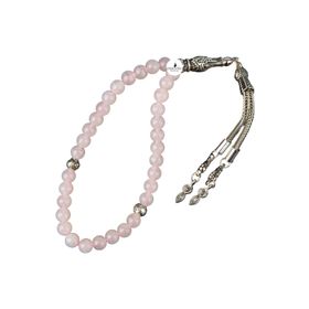 Osmanlı Doğaltaş Pembe Kuvars Gül Kuvars Doğal Taş 33lük - 6 mm Tesbih