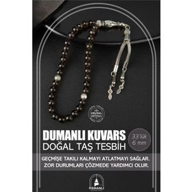 Osmanlı Dumanlı Kuvars Doğal Taş 33lük - 6 mm Tesbih
