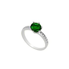 Osmanlı Gümüş Celena Zümrüt Taşlı Bayan Gümüş Yüzük