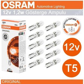 Osram 12V T5 1.2 Watt 10 Adet Ampul Gösterge Göğüs Ampulü