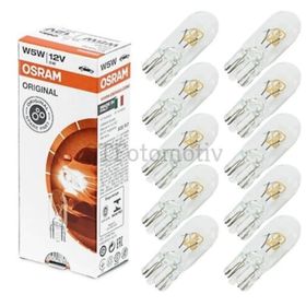 Osram 2825 T10 W5W Dipsiz 12V 10 Adet Park Gösterge Kadran Plaka Ampulü