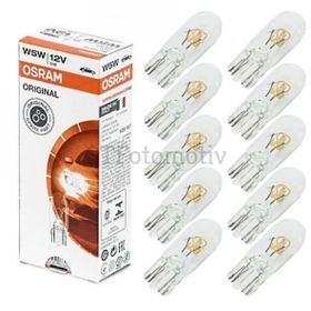 Osram 2825 T10 W5W Dipsiz 12V 10 Adet Park Gösterge Kadran Plaka Ampulü