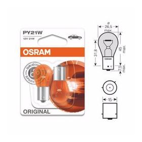 Osram 2'li Set 7507 Py21W 12 V 21 W 93 Sinyal Sarı Amber Ampul