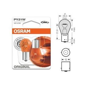 Osram 2'li Set 7507 Py21W 12 V 21 W 93 Sinyal Sarı Amber Ampul