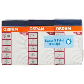 Osram 470 LM E27 Beyaz Işık 3'lü Led Ampul