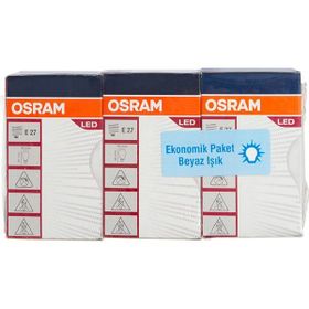 Osram 470 LM E27 Beyaz Işık 3'lü Led Ampul