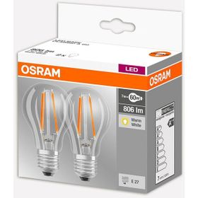 Osram 60 W Sarı Klasik E27 Duy 2'li Led Ampul