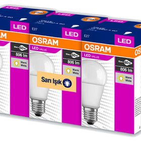 Osram 60W Sarı Üçlü Paket Ampul