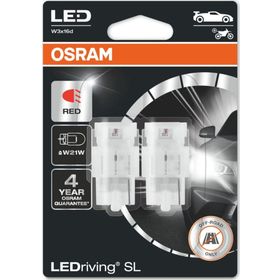 Osram 7505DRP 12V 1 Takım 2 Adet T20 Dipsiz Tek Devreli Kırmızı Led Ampul