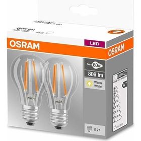 Osram A60 E-27 Led Base Classic 8.5W Filaman Sarı Işık Ampul 2'li Paket