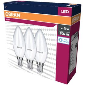 Osram Klasik Mum 7 W Beyaz Mum E14 Duy 3'lü Led Ampul