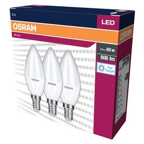 Osram Klasik Mum 7 W Beyaz Mum E14 Duy 3'lü Led Ampul