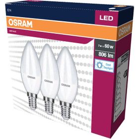 Osram Klasik Mum 7 W Beyaz Mum E14 Duy 3'lü Led Ampul