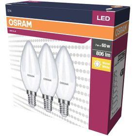 Osram Klasik Mum 7 W Sarı Mum E14 Duy 3'lü Led Ampul
