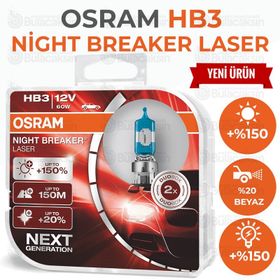 Osram Night Breaker Laser Hb3 9005NL %150 Daha Fazla Işık Far Ampülü