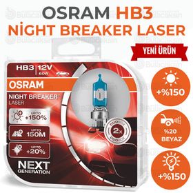 Osram Night Breaker Laser Hb3 9005NL %150 Daha Fazla Işık Far Ampülü