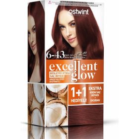 Ostwint Excellent Glow No.6.43 Koyu Kumral Bakır Dore 2 Adet Saç Boyası