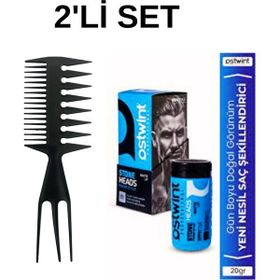 Ostwint Powder Wax Yeşil 20 ml Saç Pudrası + Geiş Aralık Wax Tarak