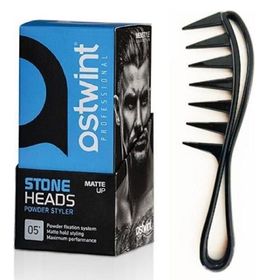 Ostwint Saç Şekillendirici Mavi 20 gr Pudra ve Geniş Aralıklı Wax Tarağı