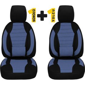 Oto Pandami Jaguar E-Pace Uyumlu Ortopedik Keten 1+1 Set Mavi Siyah Koltuk Kılıfı