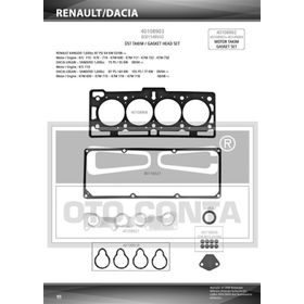 Otoconta 40108903 Dacia Logan 1.4-1.6 8V K7J 710- K7M 690 Keçeli Subap Lastikli Üst Takım Contası