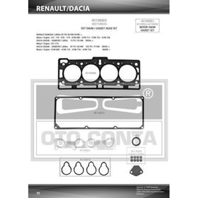 Otoconta 40108903 Dacia Logan 1.4-1.6 8V K7J 710- K7M 690 Keçeli Subap Lastikli Üst Takım Contası
