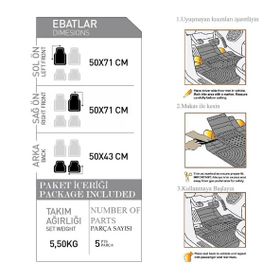 OtoLine Audi A3 1996-2003 Plus Gri Oto Paspas Seti