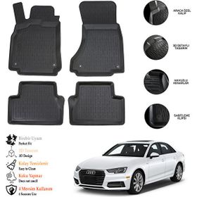 OtoLine Audi A4 2016 Sonrası 3D Havuzlu Paspas