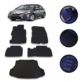 OtoLine Civic FD6 Sedan 2007-2012 Arası 4D Havuzlu Oto Paspas Bagaj Set