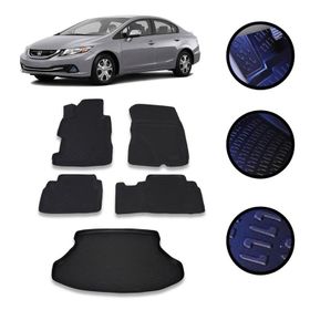 OtoLine Civic FD7 Sedan 2012-2016 Arası 4D Havuzlu Oto Paspas Bagaj Set